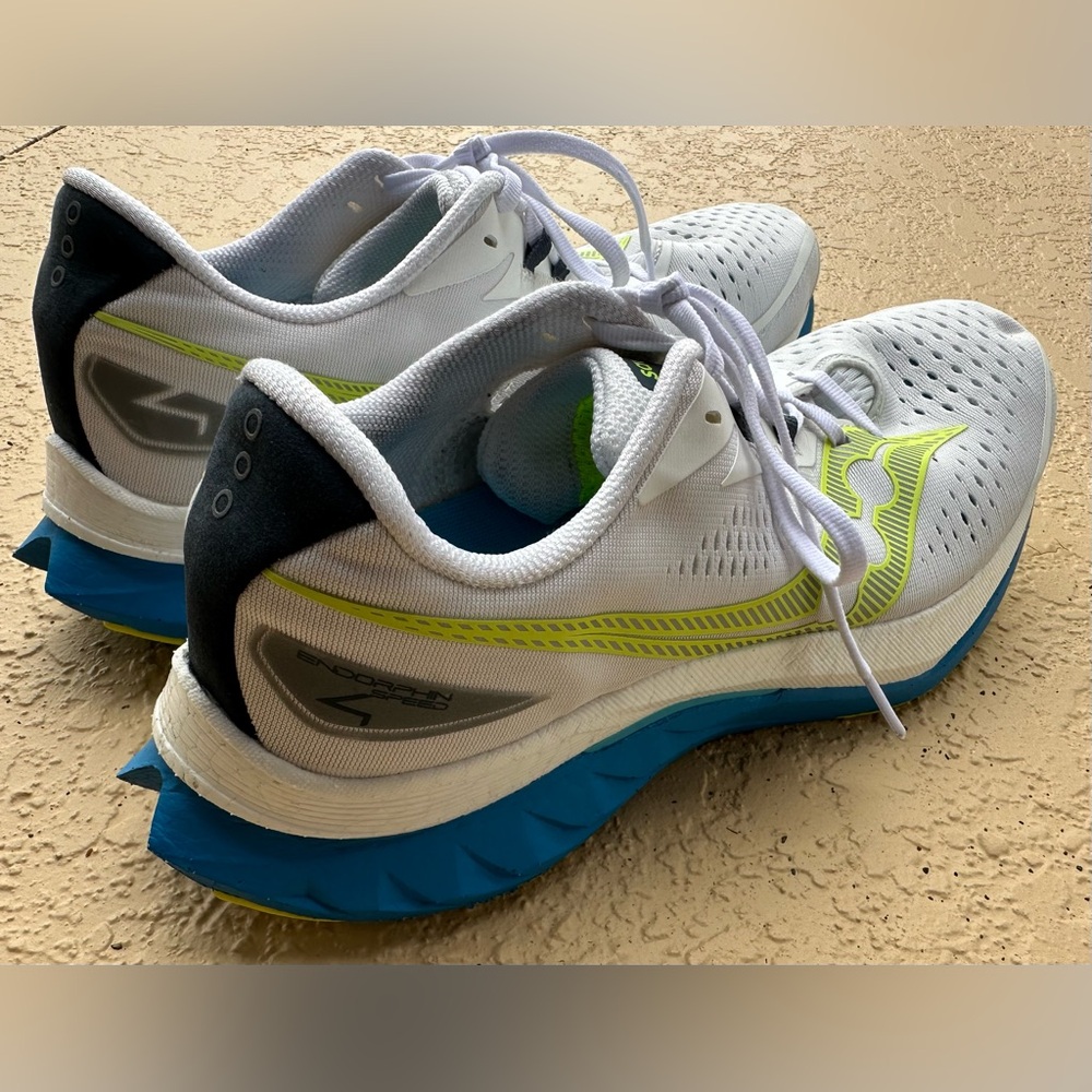 Saucony Endorphin Speed 4 White Viziblue Running Shoes Men’s Size 11 Super Clean - Picture 4 of 15